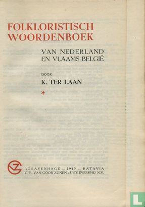 Folkloristisch woordenboek van Nederland en Vlaams België - Image 3