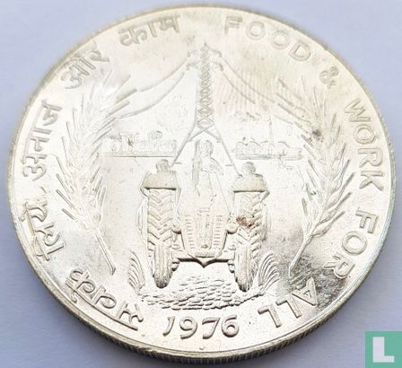 India 50 rupees 1976 (PROOF) "FAO - Food and Work for All" - Image 1