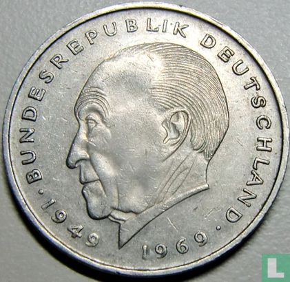 Allemagne 2 mark 1974 (G - Konrad Adenauer) - Image 2