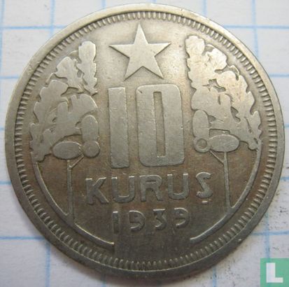 Turquie 10 kurus 1939 - Image 1