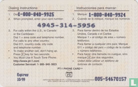 PT1 phone card - Afbeelding 2