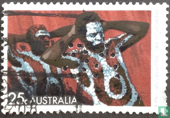 Kunst der Aborigines mit Perforation - Bild 1