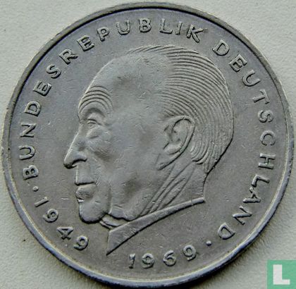 Allemagne 2 mark 1969 (F - Konrad Adenauer) - Image 2