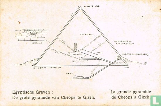 Egyptische Graven: De grote pyramide van Cheops te Gizeh - Afbeelding 1