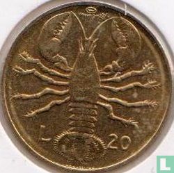 San Marino 20 lire 1974 "Lobster" - Afbeelding 2