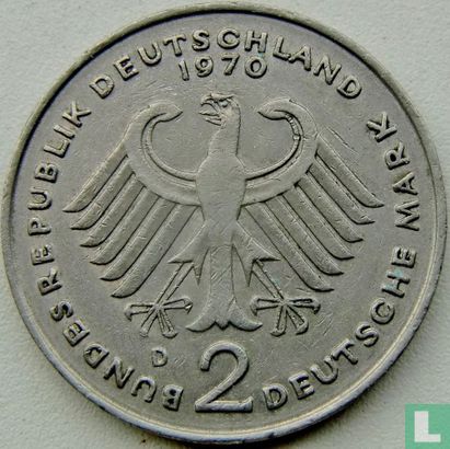 Allemagne 2 mark 1970 (D - Konrad Adenauer) - Image 1