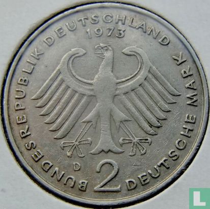 Germany 2 mark 1973 (D - Konrad Adenauer) - Image 1