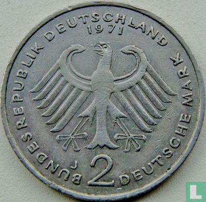 Germany 2 mark 1971 (J - Konrad Adenauer) - Image 1