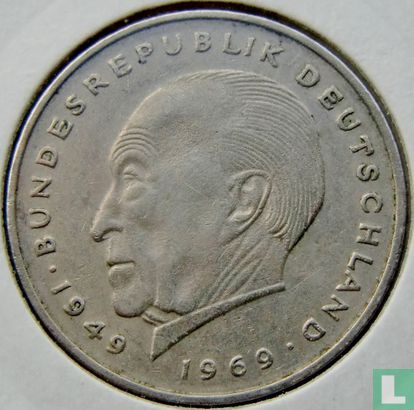 Allemagne 2 mark 1972 (F - Konrad Adenauer) - Image 2