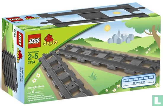 Lego 2734-2 Straight Track (Dark Bluish Gray)