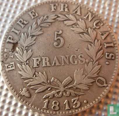 Frankrijk 5 francs 1813 (Q) - Afbeelding 1