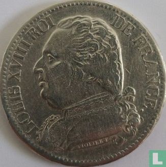 France 5 francs 1814 (LOUIS XVIII - I) - Image 2