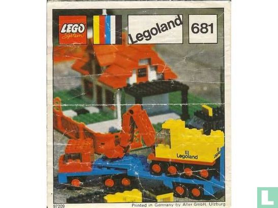 Lego 681 Low-Loader with 4 Wheel Excavator