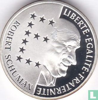 Frankreich 10 Franc 1986 (PP - Silber) "100th anniversary Birth of Robert Schuman" - Bild 2