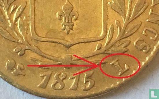 France 20 francs 1815 (LOUIS XVIII - L) - Image 3