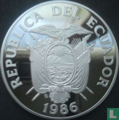 Ecuador 1000 sucres 1986 (PROOF) "Football World Cup in Mexico - One player" - Afbeelding 1