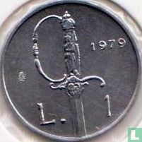 San Marino 1 lira 1979 "Sword" - Image 1