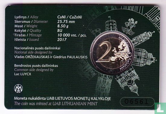 Litouwen 2 euro 2017 (coincard) "Vilnius - city of culture and art" - Afbeelding 2
