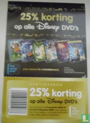 25% korting op alle Disney DVD's