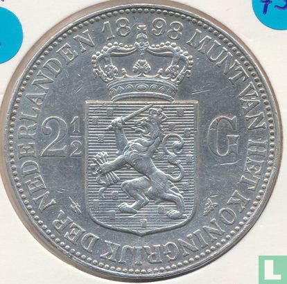 Nederland 2½ gulden 1898 (type 2) - Afbeelding 1