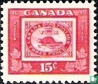 Reproduction d'un timbre-poste de 1851