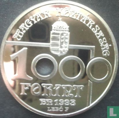 Hongarije 1000 forint 1993 (PROOF) "1994 Football World Cup in USA" - Afbeelding 1
