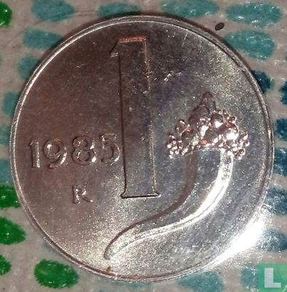 Italy 1 lira 1985 - Image 1
