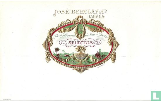 José Berclay & Co. Habana Para Personas de buen Gusto Selectos Flor Fina HS Dep. 39211 F. - Afbeelding 1