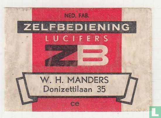 Zelfbediening lucifers ZB W.H. Manders