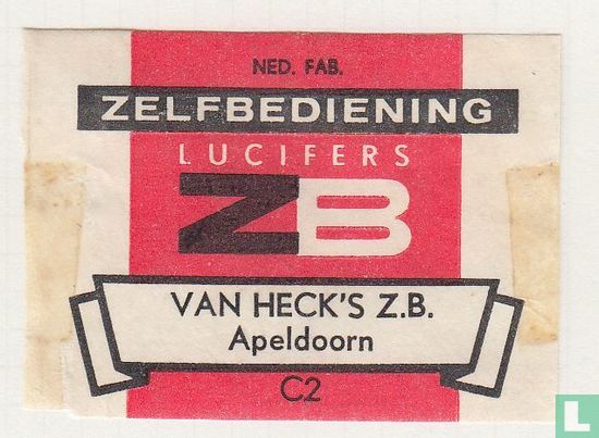 Zelfbediening lucifers ZB Van Heck's 