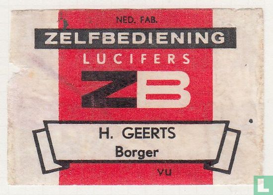 Zelfbediening lucifers ZB H. Geets