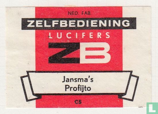 Zelfbediening lucifers ZB Jansma's