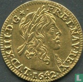France ½ louis d'or 1642 (avec étoile après légende) - Image 1