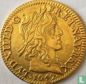 France ½ louis d'or 1642 (sans étoile après légende) - Image 1