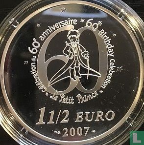Frankrijk 1½ euro 2007 (PROOF) "60 years of the Little Prince - the Little Prince on his planet" - Afbeelding 1