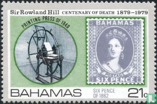 Drukpers (1840) en postzegel (1862)