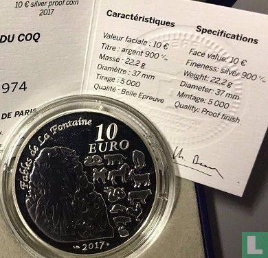 Frankrijk 10 euro 2017 (PROOF) "Year of the Rooster" - Afbeelding 3