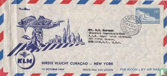 1st flight Curaçao New York