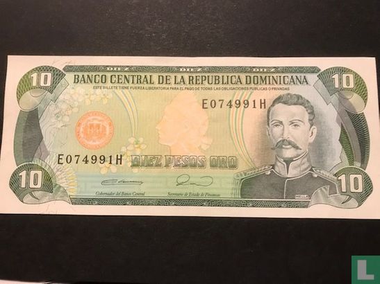 Dominicaanse Republiek 10 Pesos Oro 1990 - Afbeelding 1