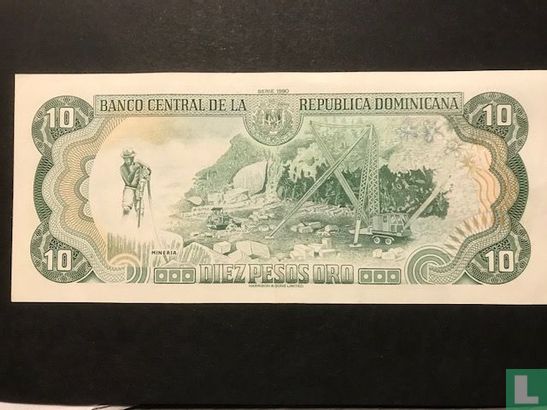 Dominicaanse Republiek 10 Pesos Oro 1990 - Afbeelding 2