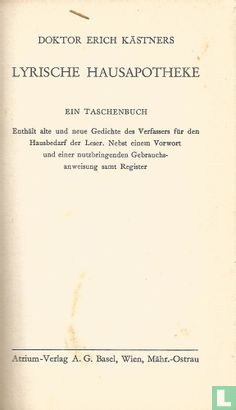 Gedichte für den Hausbedarf der Leser Doktor Erich Kästners Lyrische Hausapotheke 