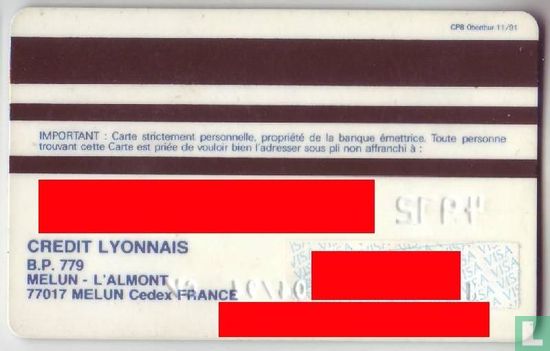 CB - Visa - Carte Bleu - Classic C - Credit Lyonnais - Afbeelding 2