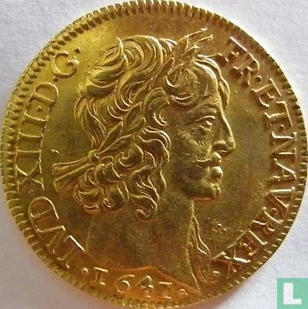 France 1 louis d'or 1641 (mèche courte) - Image 1