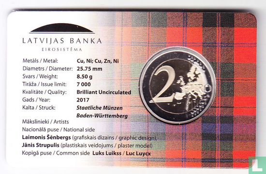 Latvia 2 euro 2017 (coincard) "Kurzeme" - Image 2