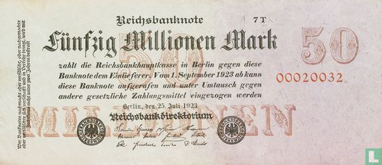 Duitsland 50 Miljoen Mark P98a(3) - Afbeelding 1