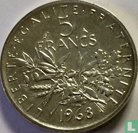 France 5 francs 1968 (Piedfort - silver) - Image 1