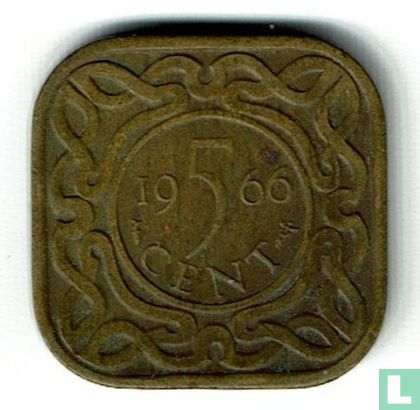 Suriname 5 cents 1966 (korte 66) - Afbeelding 1