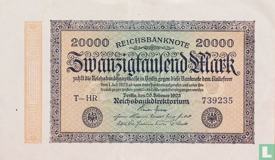 Germany 20,000 Mark (P85f-Ros. 84j) - Image 1