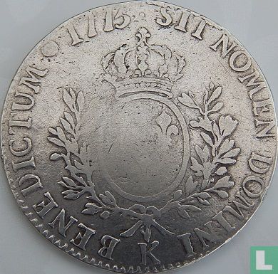 Frankrijk 1 écu 1775 (K) - Afbeelding 1