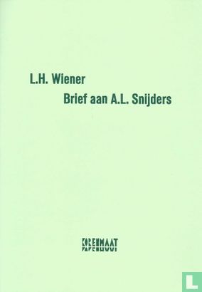 Brief aan A.L. Snijders - Afbeelding 1